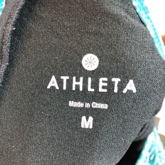 Athleta Blue Geometric Workout Casual Tank Top - Picture 4 of 7
